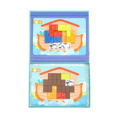 TOOKY TOY Układanka Magnetyczna Montessori Logiczna Puzzle Tetris Arka Noego 26 el. - zdjęcie 2