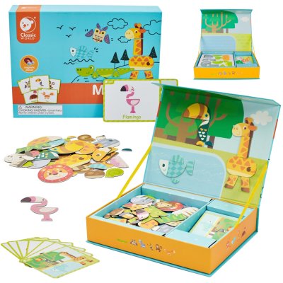 CLASSIC WORLD Układanka Magnetyczna Zwierzęta Tablica Klocki Puzzle Pamięć 60 el. - zdjęcie 1