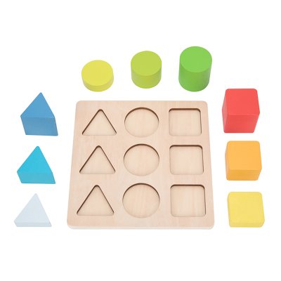 TOOKY TOY Drewniany Sorter Kształtów i Kolorów Układanka Montessori - zdjęcie 3