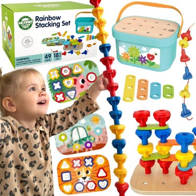 WOOPIE GREEN Konstrukcyjny BOX Motoryczny Montessori 12w1 FSC - zdjęcie 1