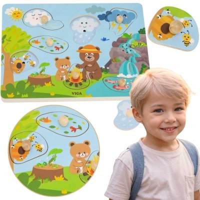 VIGA Puzzle Dźwiękowe Odkrywamy Naturę - zdjęcie 1