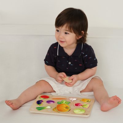 CLASSIC WORLD Drewniana Układanka Montessori Warzyw - zdjęcie 2