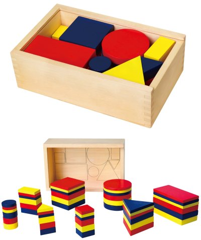 Drewniane Klocki Dienesa Figury geometryczne Viga Toys Montessori - zdjęcie 1