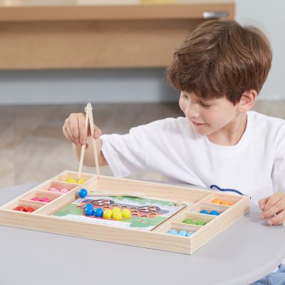VIGA Drewniana Gra Kulki Złap i Dopasuj Układanka Montessori - zdjęcie 2