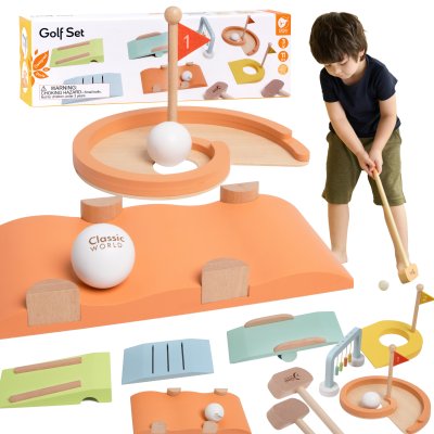 CLASSIC WORLD Drewniany Zestaw do Gry w Golfa Różne Przeszkody - zdjęcie 1