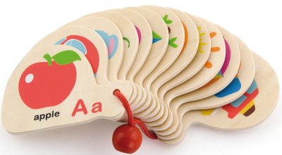 VIGA Drewniana Książeczka do Nauki Alfabetu i Angielskiego Montessori - zdjęcie 1
