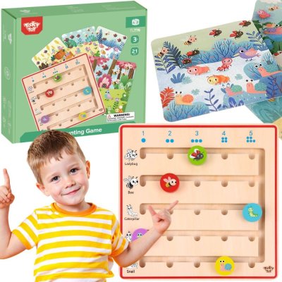 TOOKY TOY Drewniana Gra Nauka Liczenia Zwierzątka - zdjęcie 1