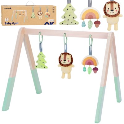 TOOKY TOY Baby Gym Stojak Edukacyjny Gimnastyczny 3 Pluszowe Zawieszki - zdjęcie 1