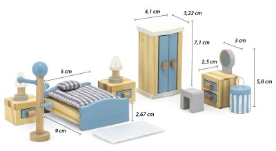 VIGA PolarB Zestaw Mebelków do Domku dla Lalek Sypialnia - zdjęcie 3