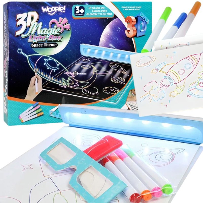 WOOPIE Magnetyczna Tablica 3D Podświetlenie LED do Rysowania - zdjęcie 1