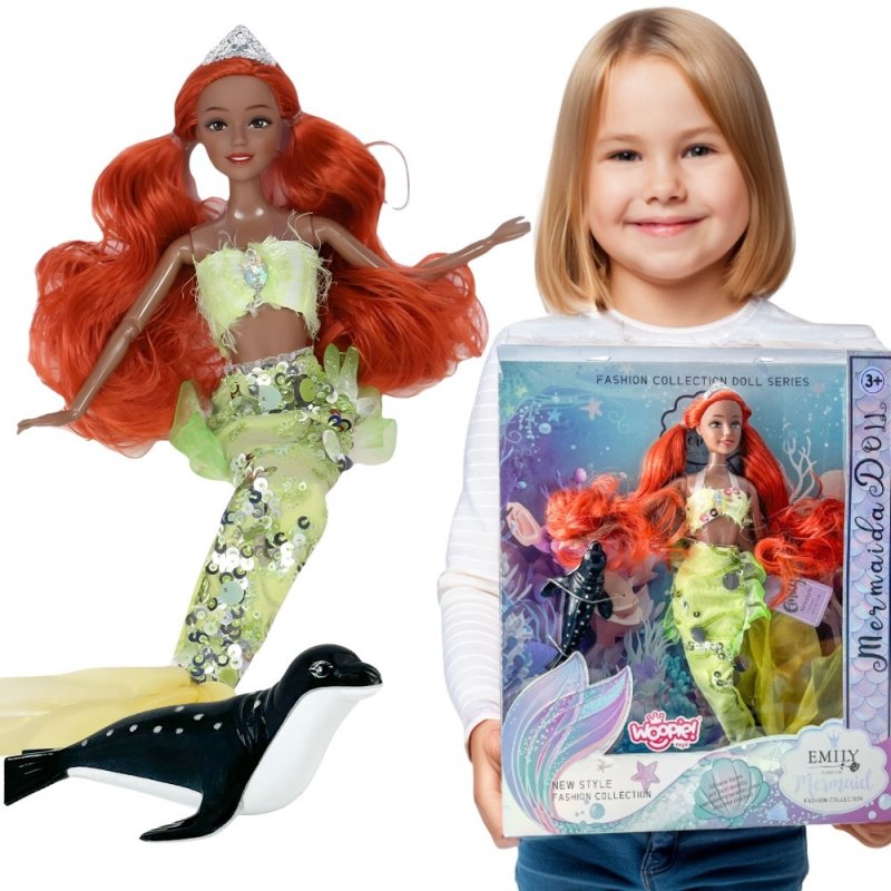 WOOPIE ROYAL Lalka Syrenka Emi Mermaid z Foką - zdjęcie 1