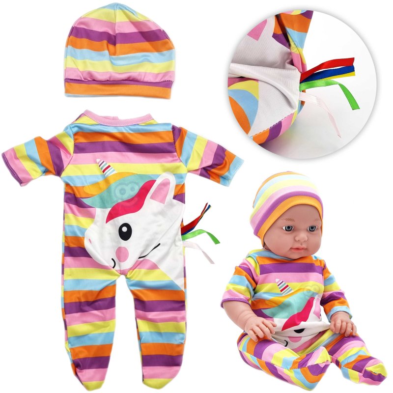 WOOPIE ROYAL Ubranko dla Lalki Zestaw Pajacyk Body Jednorożec Czapeczka 43-46 cm - zdjęcie 1