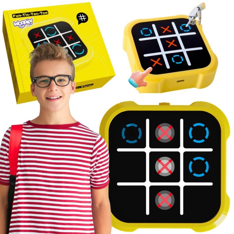 WOOPIE Gra Elektroniczna Kółko i Krzyżyk Logiczna Edukacyjna 4w1 - zdjęcie 1