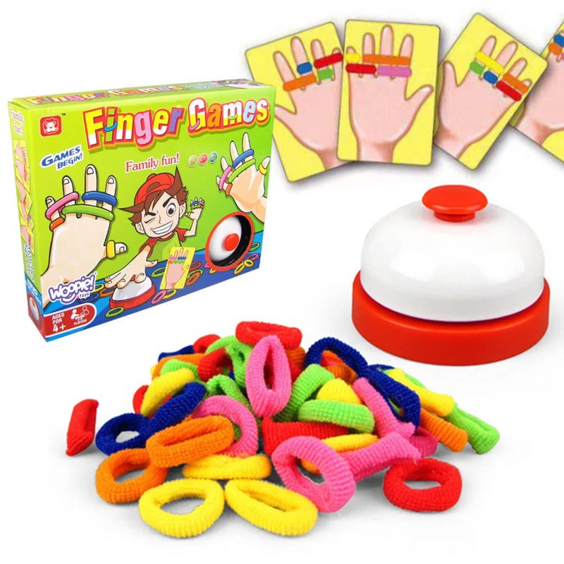 WOOPIE Gra Zręcznościowa FINGER GAMES Kolorowe Gumki 4+ - zdjęcie 1