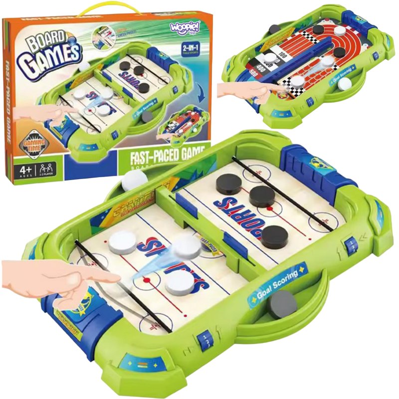 WOOPIE Gra Zręcznościowa 2w1 Mini Hokej Wyścigi - zdjęcie 1
