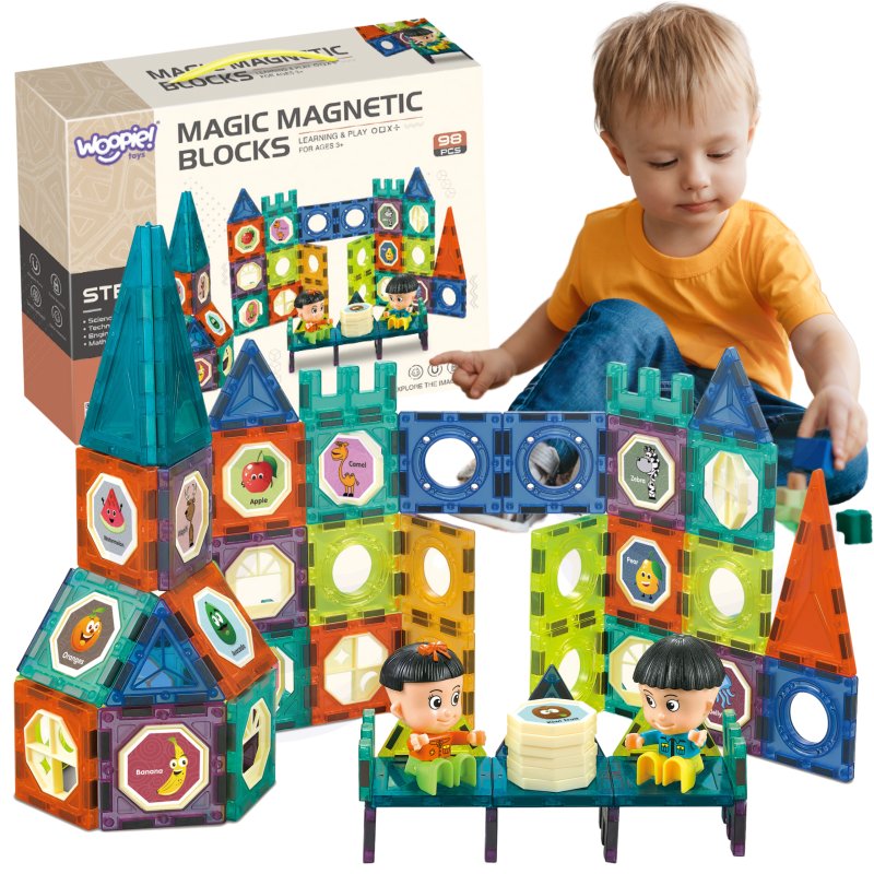 WOOPIE Klocki Magnetyczne Zamek 98 el. - zdjęcie 1