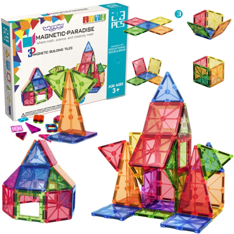 WOOPIE Magnetyczne Klocki Konstrukcyjne Montessori 3D - zdjęcie 1