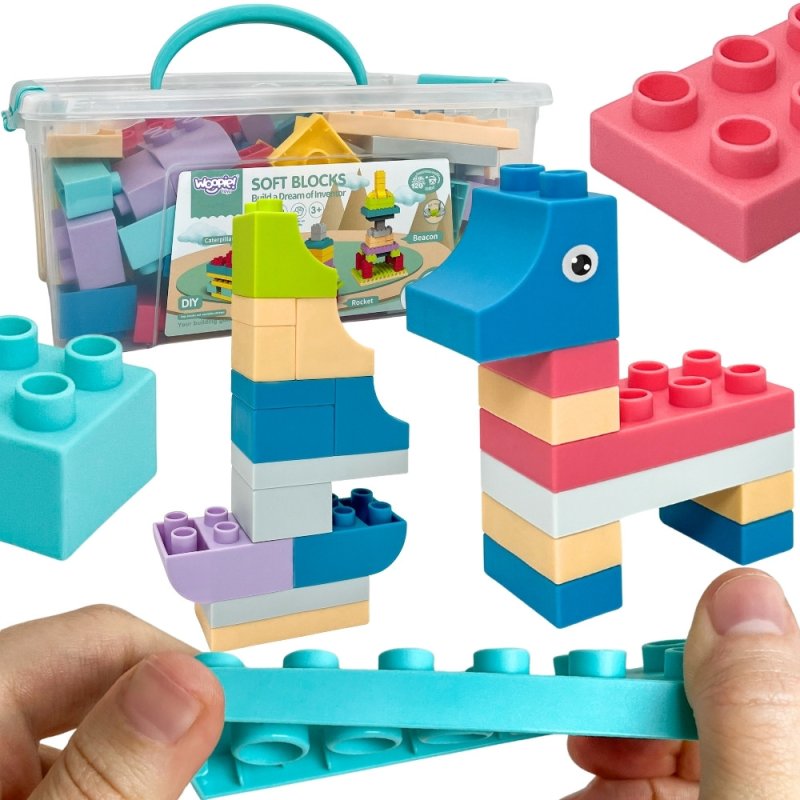 WOOPIE Klocki Soft Blocks Zestaw 99 Elementów w Pudełku - zdjęcie 1