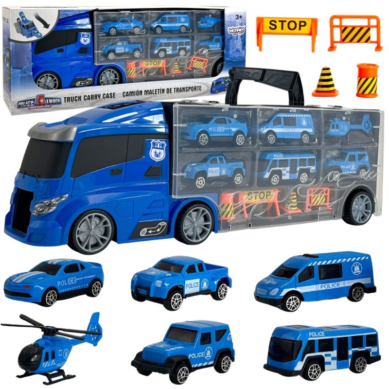 WOOPIE Zestaw Cieżarówka Transporter 3w1 Niebieski Policja - zdjęcie 1
