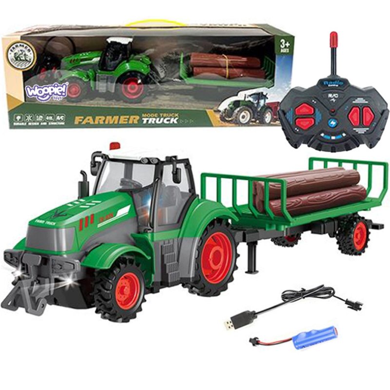 WOOPIE Traktor z Przyczepą na Pilota Sterowany RC - Skala 1:24 - zdjęcie 1