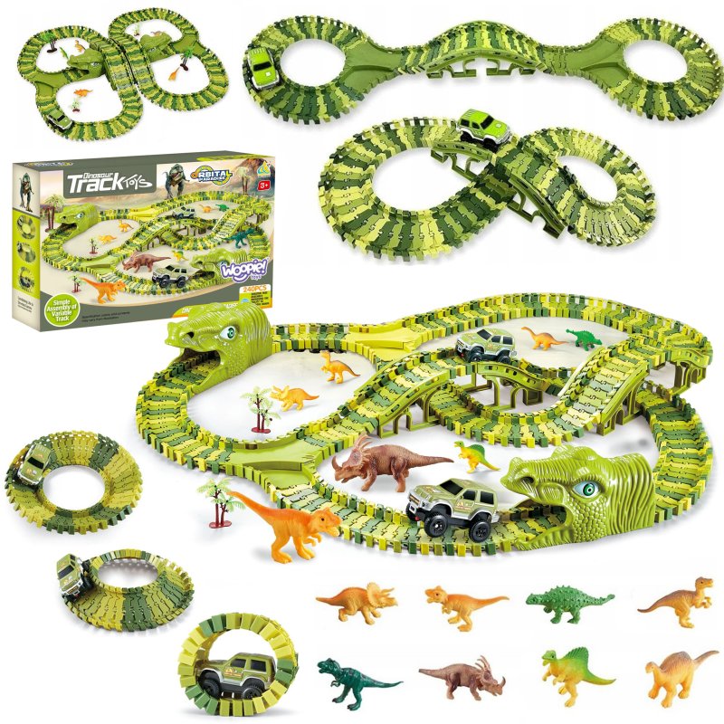 WOOPIE Tor Samochodowy XXL Dinozaury 240 el. - zdjęcie 1
