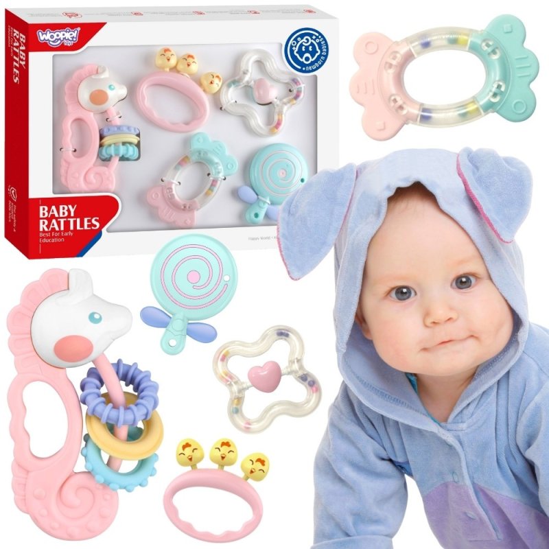 WOOPIE BABY Zestaw Gryzaków Grzechotek Sensorycznych - zdjęcie 1