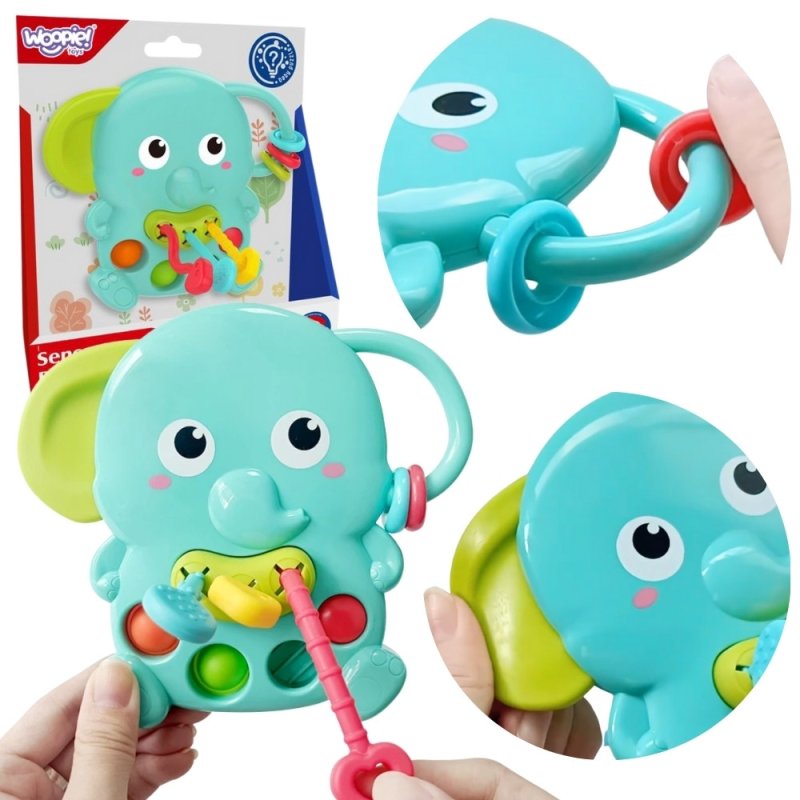 WOOPIE BABY Gryzak Sensoryczny Słonik Montessori 4w1 - zdjęcie 1