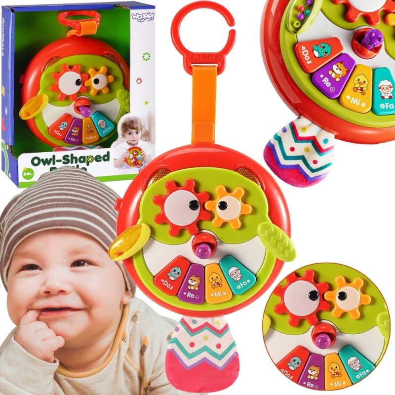 WOOPIE BABY Interaktywna Zabawka Sowa Pianinko z Szeleszczącym Ogonem - zdjęcie 1