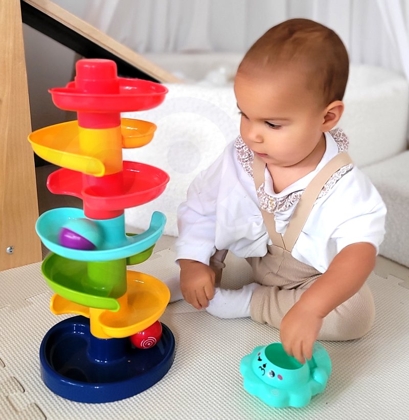 WOOPIE BABY Kulodrom Tor Kulkowy Zestaw Spirala + 2 Kulki - zdjęcie 2