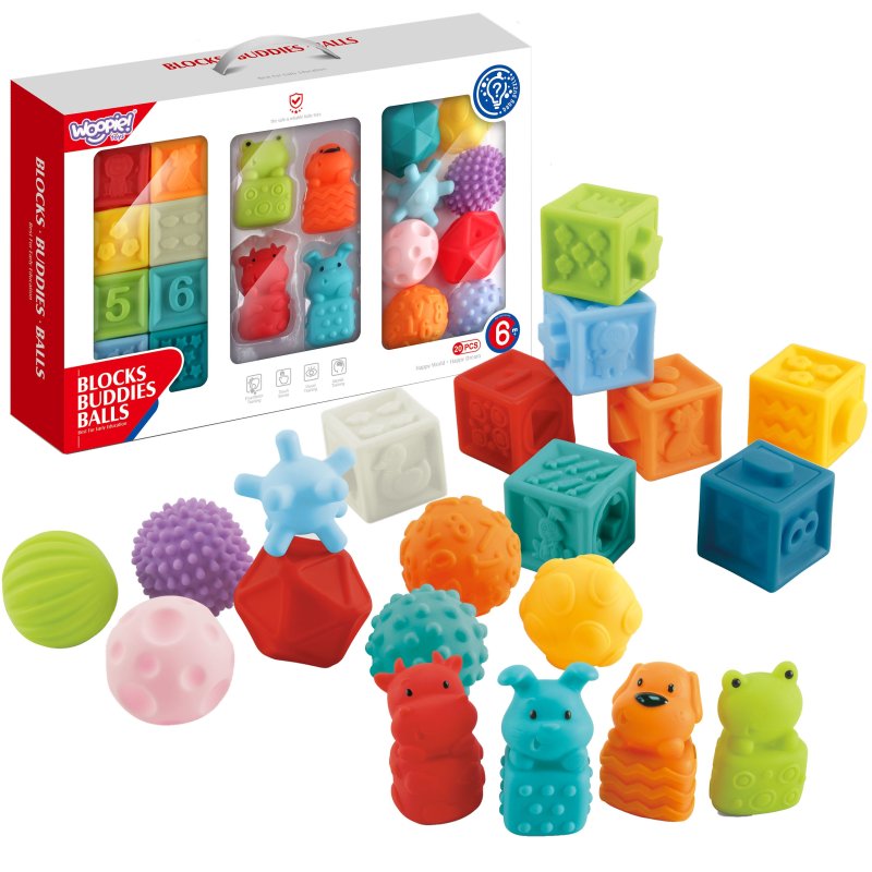 WOOPIE BABY Sensory Puzzles Squeeze Puzzle Sound Learning to Count 20 el. - zdjęcie 1