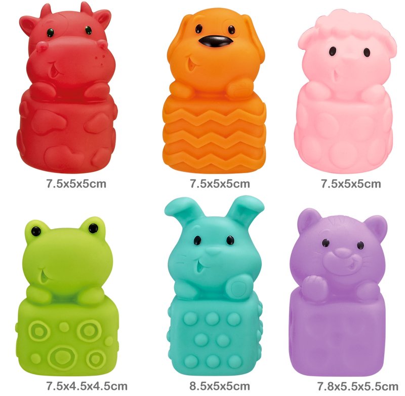 WOOPIE BABY Zwierzątka Sensoryczne Miękkie Zestaw 6 szt - zdjęcie 5