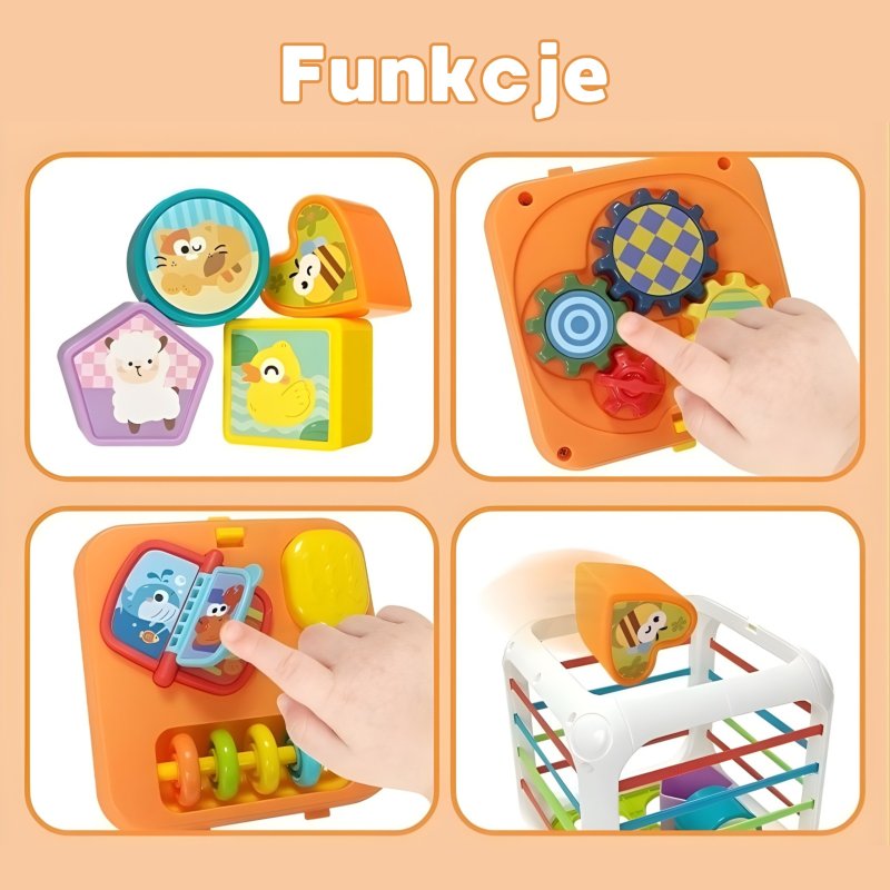 WOOPIE BABY Kostka Edukacyjna Sorter 4w1 Kształty 18m+ - zdjęcie 2