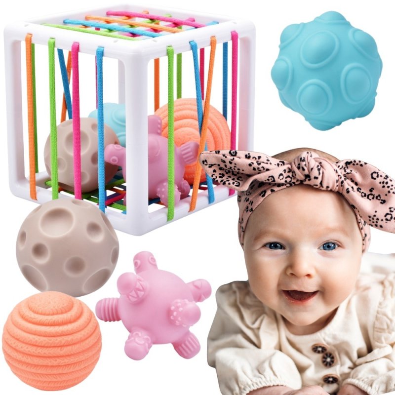 WOOPIE BABY Elastyczna Kostka Sensoryczna Sorter dla Dzieci Zwariowane Kształty 5 el. - zdjęcie 1