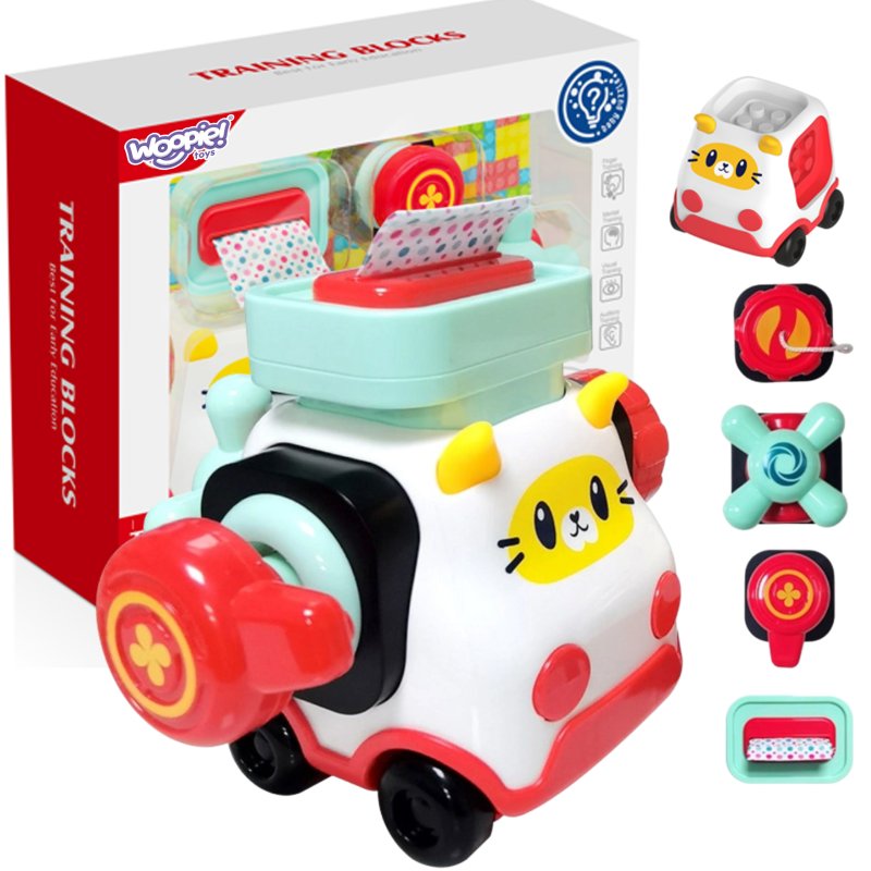 WOOPIE BABY Montessori Manipulacyjny Zestaw Konstrukcyjny Samochód Kotek 2 - zdjęcie 1