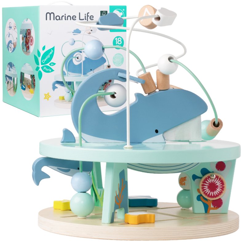 CLASSIC WORLD Drewniany Edukacyjny Labirynt Przeplatanka Życie Morskie 18m+ - zdjęcie 1