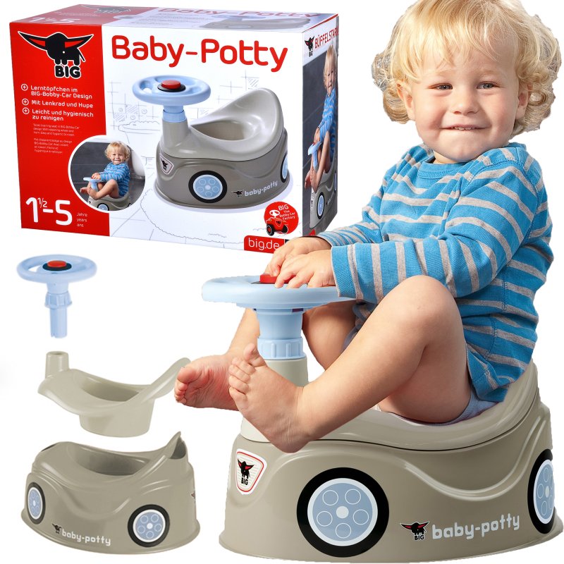 BIG Nocnik Szary New Bobby Car Autko Kierownica - zdjęcie 1