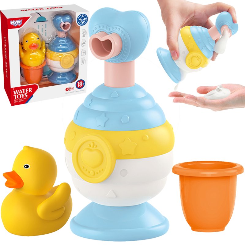 WOOPIE BABY Zabawki do Kąpieli Kubeczek + Kaczuszka + Dozownik Mydła Zestaw - zdjęcie 1