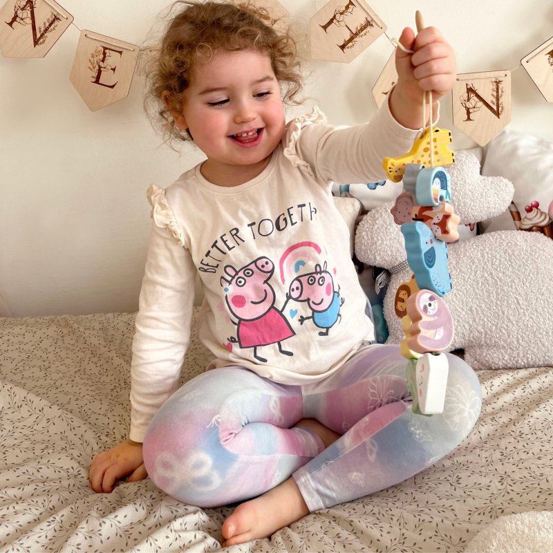 WOOPIE GREEN Drewniana Nawlekanka Klocki Przeplatanka ZOO Montessori 13 el. - zdjęcie 3