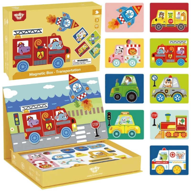 TOOKY TOY Układanka Edukacyjna Montessori Magnetyczne Pudełko dla Dzieci 80 el. - zdjęcie 1