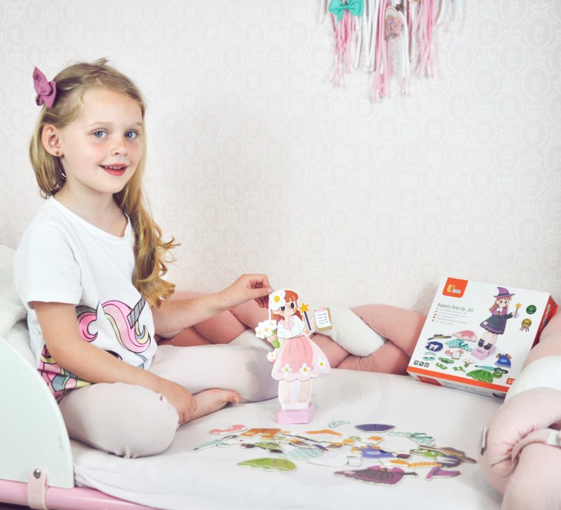 VIGA Drewniana Układanka Magnetyczna Ubieranka Edukacyjna - zdjęcie 2