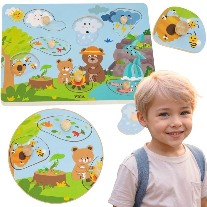 VIGA Puzzle Dźwiękowe Odkrywamy Naturę - zdjęcie 1