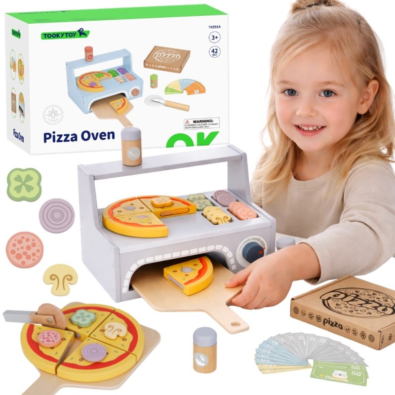 TOOKY TOY Pizzeria Drewniany Piec do Pizzy Akcesoria - zdjęcie 1