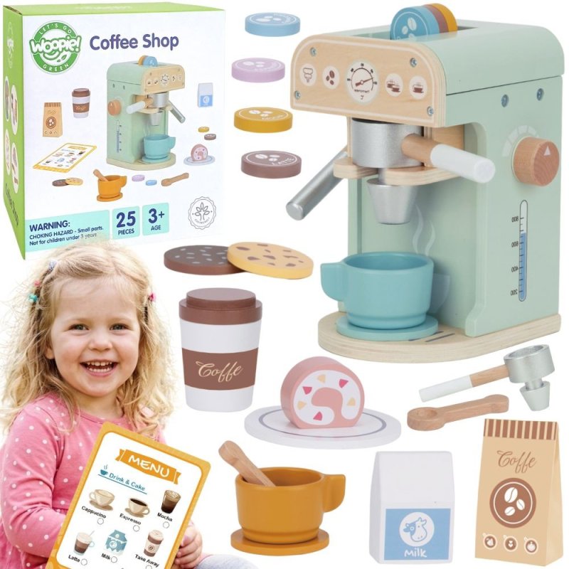 WOOPIE GREEN Drewniany Ekspres do Kawy Cukiernia Barista 25 el. - zdjęcie 1