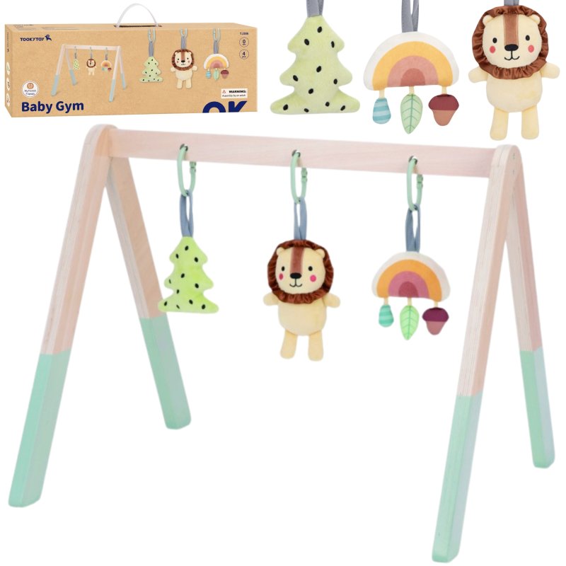 TOOKY TOY Baby Gym Stojak Edukacyjny Gimnastyczny 3 Pluszowe Zawieszki - zdjęcie 1