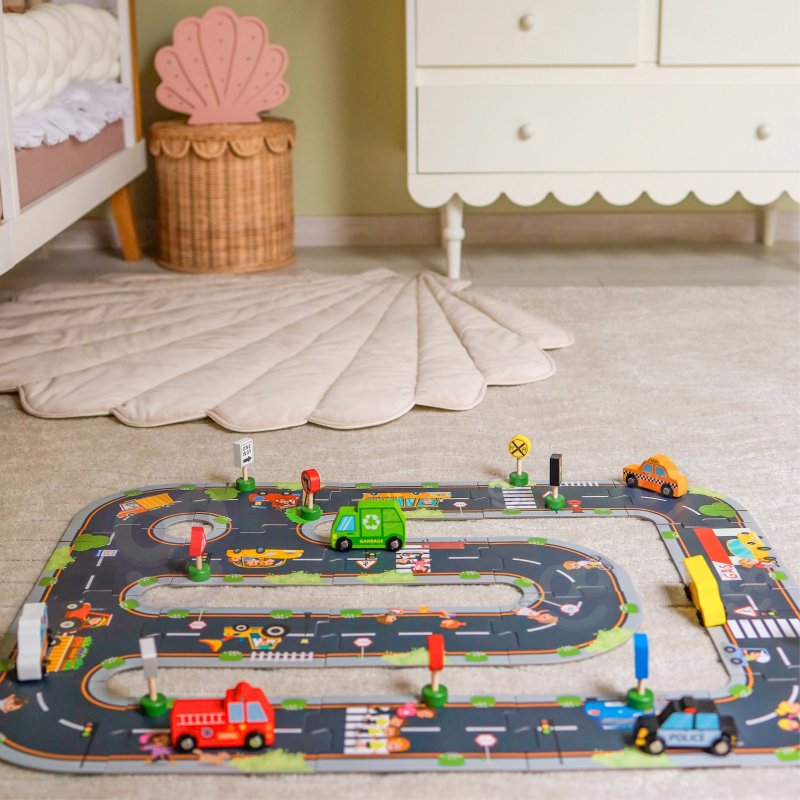 WOOPIE GREEN Droga Puzzle dla Dzieci Autostrada Makieta 21 el. Certyfikat FSC - zdjęcie 3