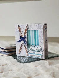 Kartka świąteczna - bałwanki, shaker card - zdjęcie 1