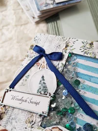 Kartka świąteczna kula z choinką, shaker card - zdjęcie 4