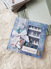 Kartka świąteczna sweterek, shaker card - zdjęcie 3