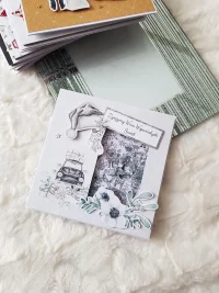 Kartka świąteczna zimowa - samochód  shaker card - zdjęcie 3