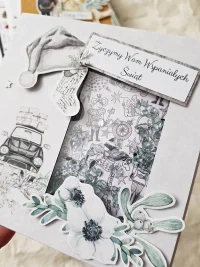 Kartka świąteczna zimowa - samochód  shaker card - zdjęcie 5